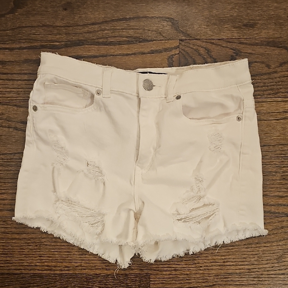 Express White Distressed Jean Shorts